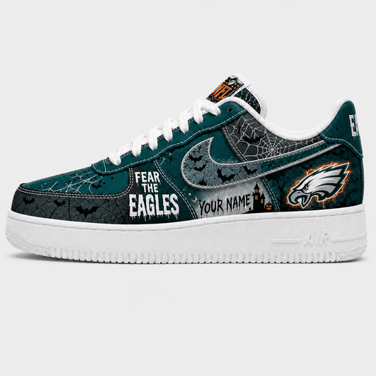 Philadelphia Eagles | Premium Fear The Team Halloween Low Top Sneakers