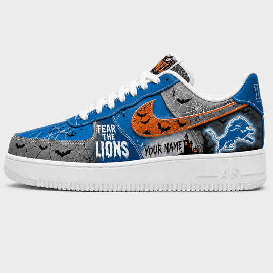 Detroit Lions | Premium Fear The Team Halloween Low Top Sneakers