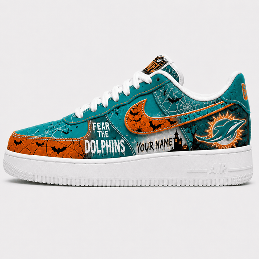Miami Dolphins | Premium Fear The Team Halloween Low Top Sneakers