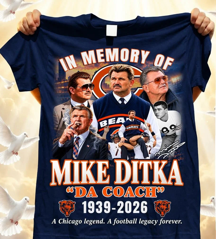 Mike Ditka Merch In Memory Of Mike Ditka Da Coach T-shirt Best Chicago Football Fans Gift