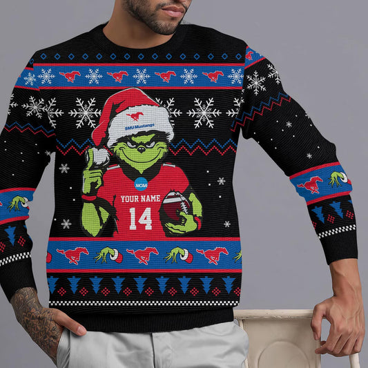Smu Mustangs Custom Chrismas Ugly Sweater
