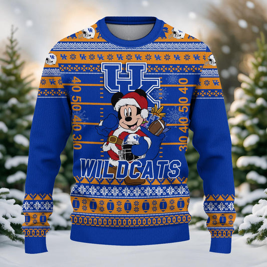 Kentucky Wildcats Mickey Mouse Santa Ugly Christmas Sweater