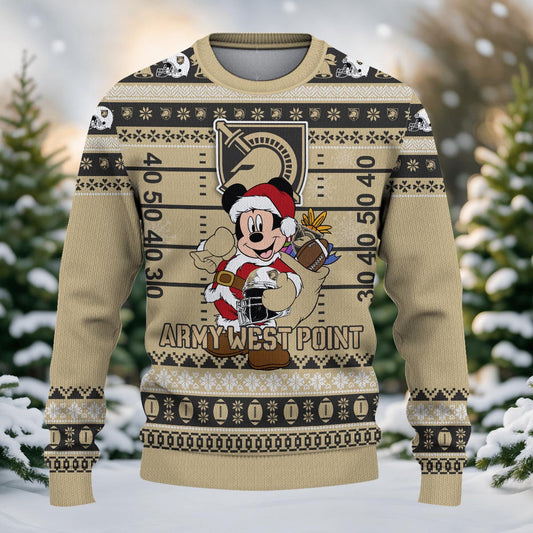 Army Black Knights Mickey Mouse Santa Ugly Christmas Sweater