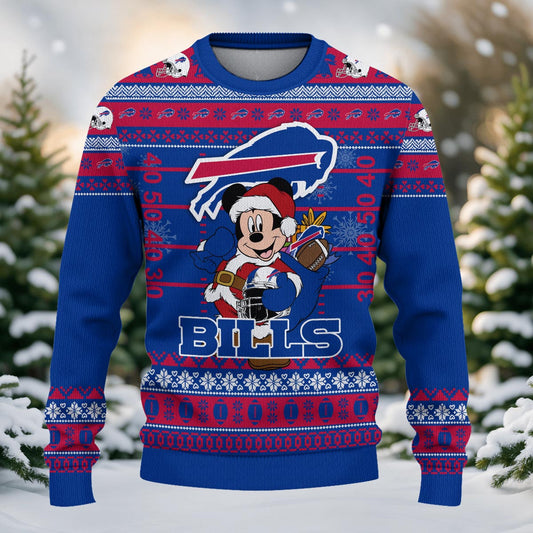 Buffalo Bills Mickey Mouse Santa Ugly Christmas Sweater