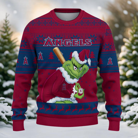 Los Angeles Angels Grinch Christmas Ugly Sweater