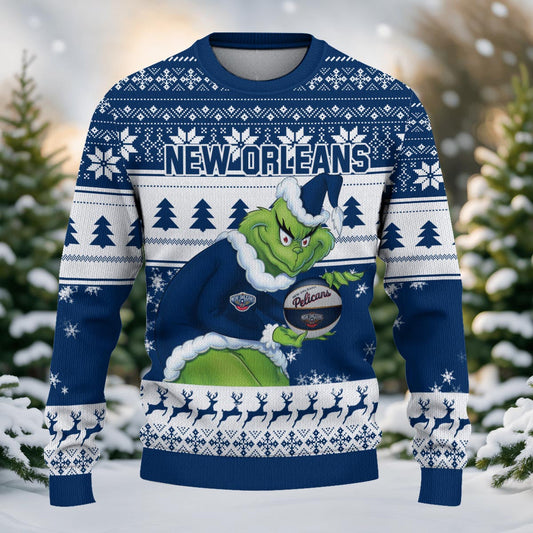 New Orleans Pelicans Grinch Christmas Ugly Sweater