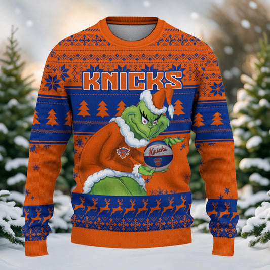 New York Knicks Grinch Christmas Ugly Sweater