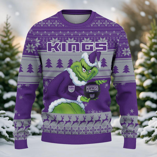 Sacramento Kings Grinch Christmas Ugly Sweater