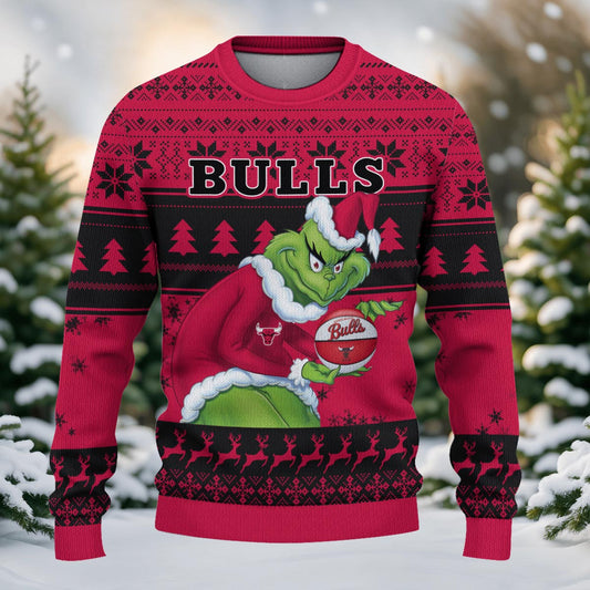 Chicago Bulls Grinch Christmas Ugly Sweater