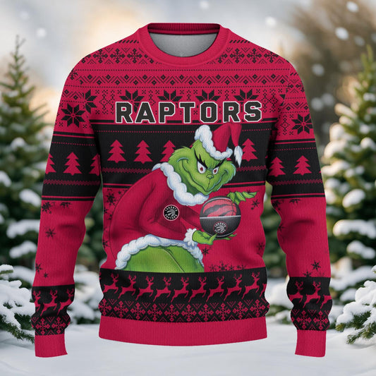 Toronto Raptors Grinch Christmas Ugly Sweater