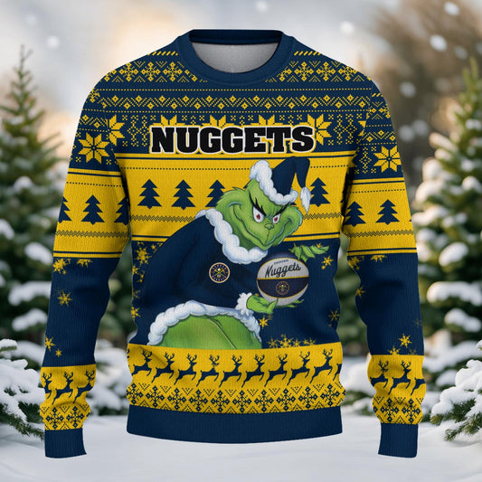 Denver Nuggets Grinch Christmas Ugly Sweater