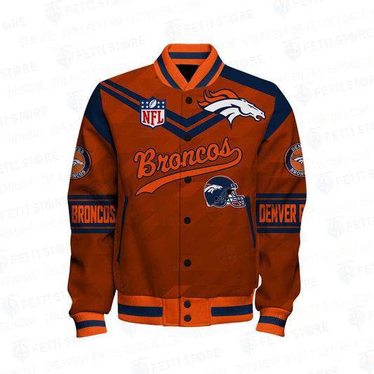 Denver Broncos American Football League Pattern Varsity Jacket Sh1 V2