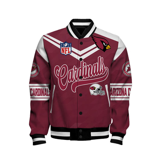 Arizona Cardinals American Football League Pattern Varsity Jacket Sh1 V2
