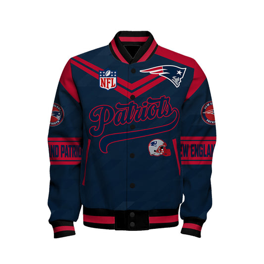 New England Patriots American Football League Pattern Varsity Jacket Sh1 V2