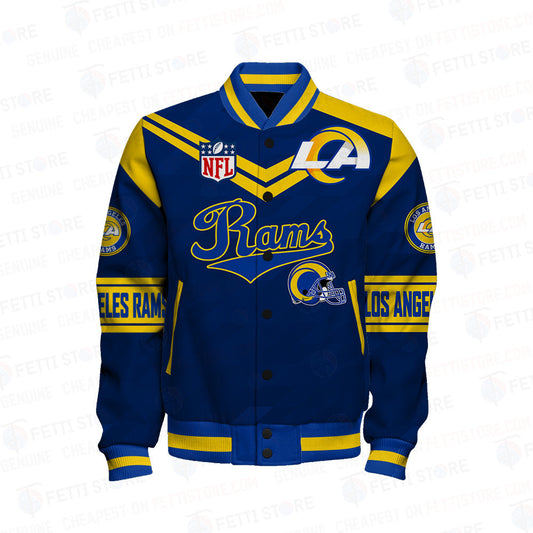 Los Angeles Rams American Football League Pattern Varsity Jacket Sh1 V2
