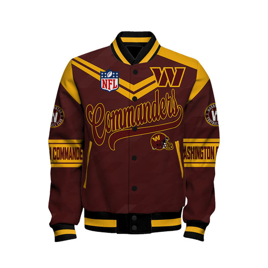 Washington Commanders American Football League Pattern Varsity Jacket Sh1 V2