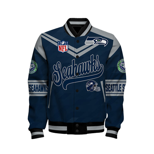 Seattle Seahawks American Football League Pattern Varsity Jacket Sh1 V2