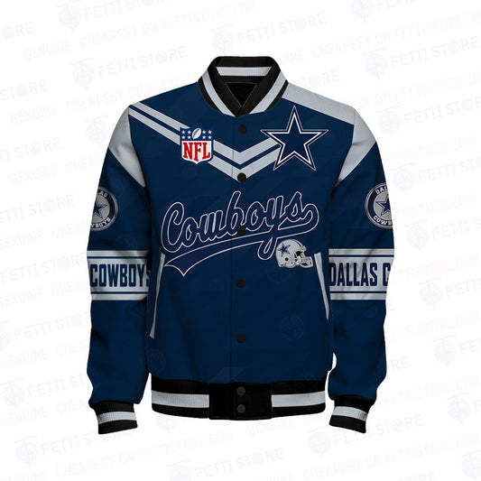 Dallas Cowboys American Football League Pattern Varsity Jacket Sh1 V2