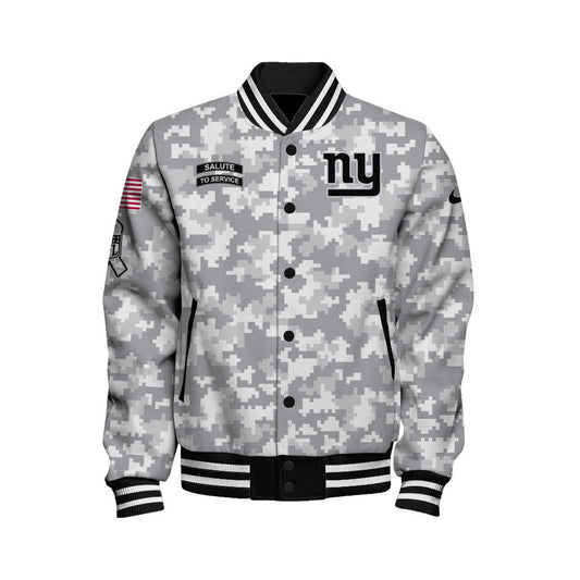 New York Giants National Football League 2026 Arctic Camo Unisex Varsity Jacket