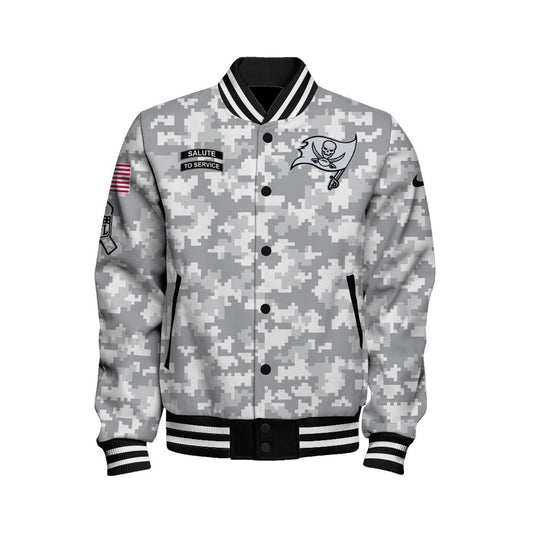 Tampa Bay Buccaneers National Football League 2026 Arctic Camo Unisex Varsity Jacket