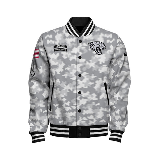 Jacksonville Jaguars National Football League 2026 Arctic Camo Unisex Varsity Jacket