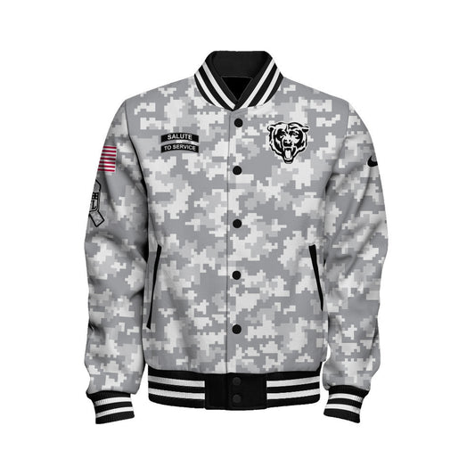 Chicago Bears National Football League 2026 Arctic Camo Unisex Varsity Jacket