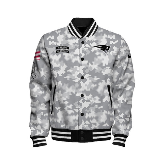 New England Patriots National Football League 2026 Arctic Camo Unisex Varsity Jacket