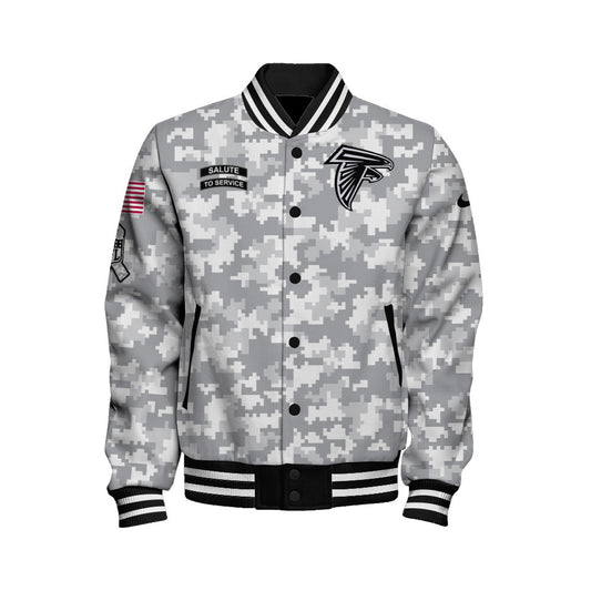 Atlanta Falcons National Football League 2026 Arctic Camo Unisex Varsity Jacket