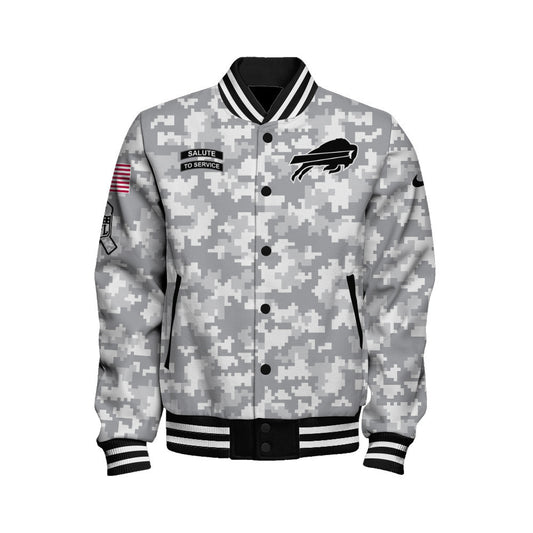 Buffalo Bills National Football League 2026 Arctic Camo Unisex Varsity Jacket