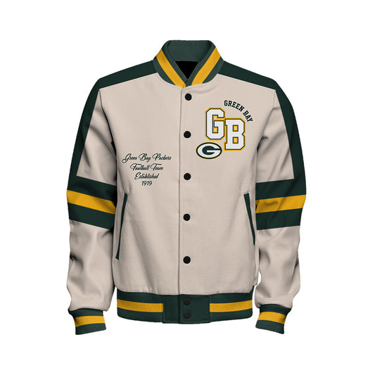 Green Bay Packers | Football Team 2026 Feel The Power Unisex Varsity Jacket