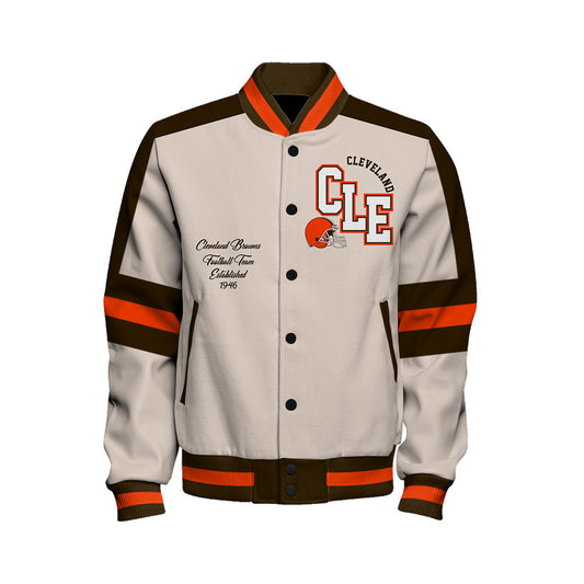 Cleveland Browns | Football Team 2026 Feel The Power Unisex Varsity Jacket