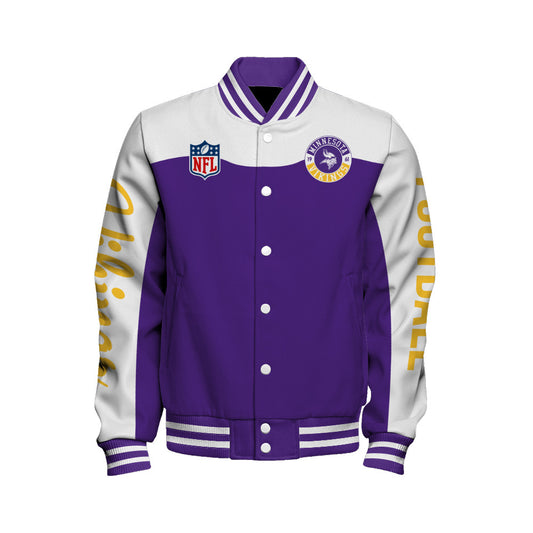 Minnesota Vikings National Football League 2026 Face Any Weather Unisex Varsity Jacket