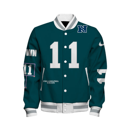 A. J. Brown #11 Philadelphia Eagles National Football League 2026 Unique Design Unisex Varsity Jacket