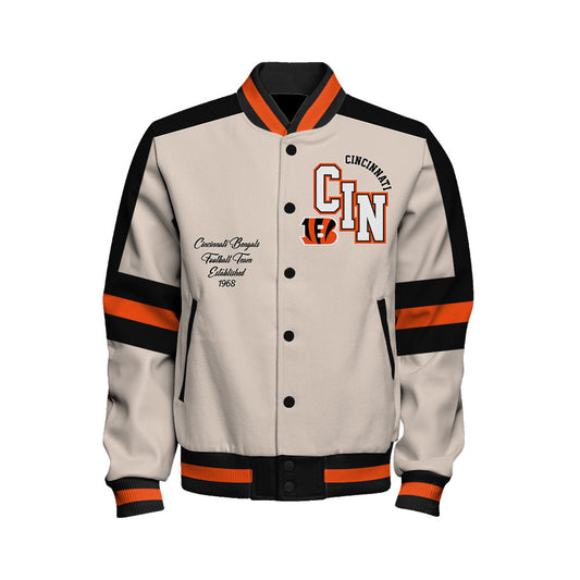 Cincinnati Bengals | Football Team 2026 Feel The Power Unisex Varsity Jacket