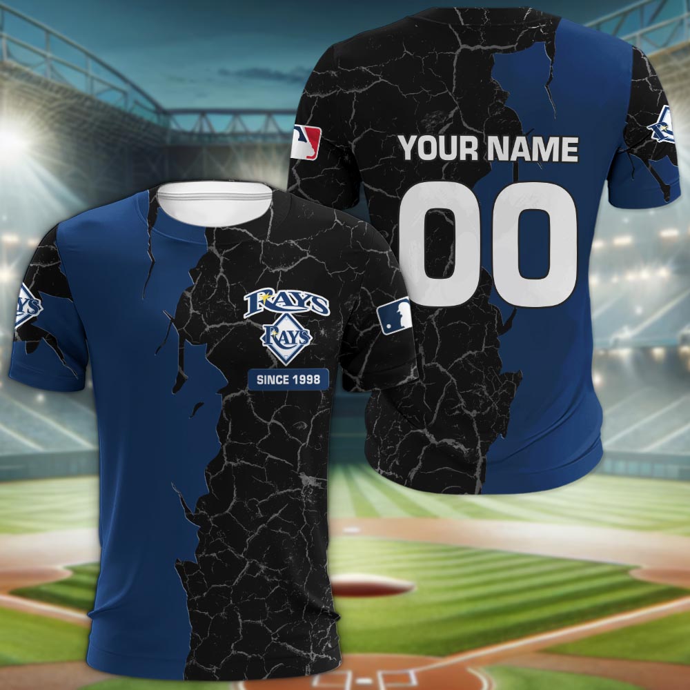 Tampa Bay Rays 3d Cracked Design Personalized Apparel