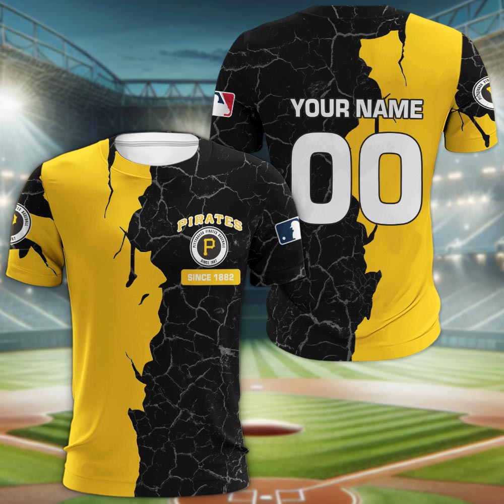 Pittsburgh Pirates 3d Cracked Design Personalized Apparel