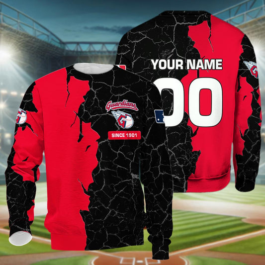 Cleveland Guardians 3d Cracked Design Personalized Apparel