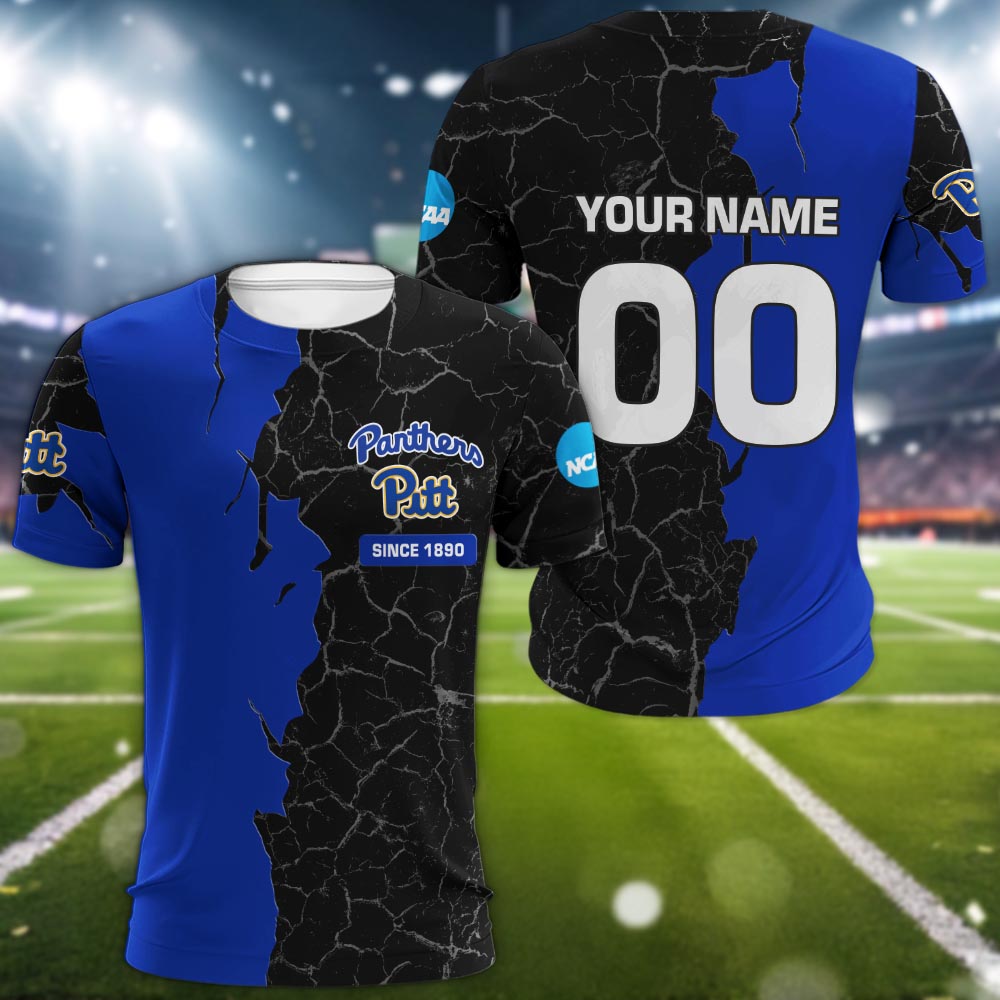 Pittsburgh Panthers 3d Cracked Design Personalized Apparel