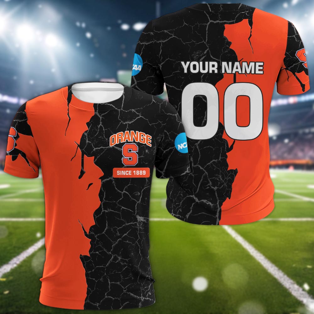 Syracuse Orange 3d Cracked Design Personalized Apparel