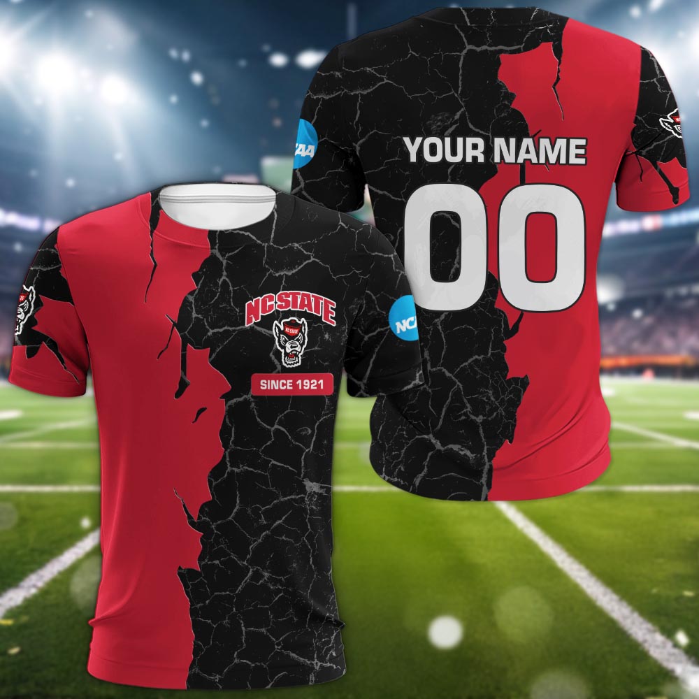 Nc State Wolfpack 3d Cracked Design Personalized Apparel