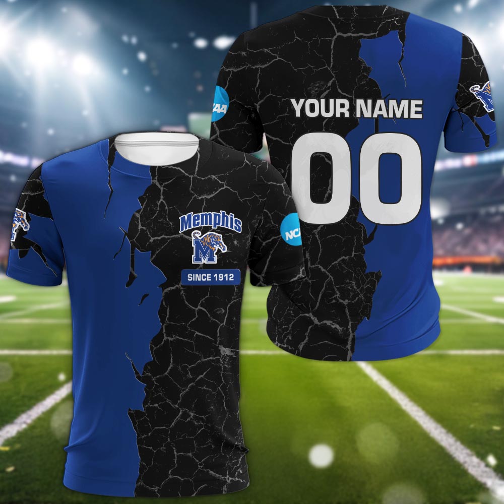 Memphis Tigers 3d Cracked Design Personalized Apparel