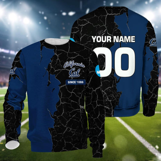 California Golden Bears 3d Cracked Design Personalized Apparel