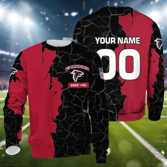 Atlanta Falcons 3d Cracked Design Personalized Apparel
