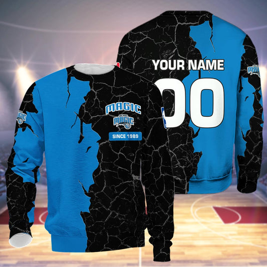 Orlando Magic 3d Cracked Design Personalized Apparel