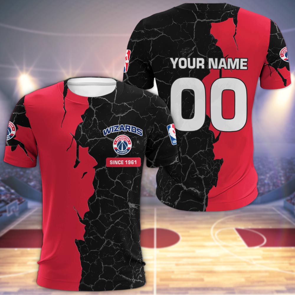 Washington Wizards 3d Cracked Design Personalized Apparel