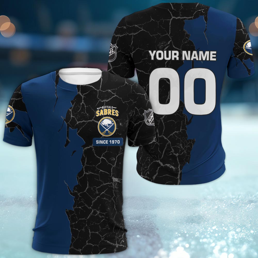 Buffalo Sabres 3d Cracked Design Personalized Apparel