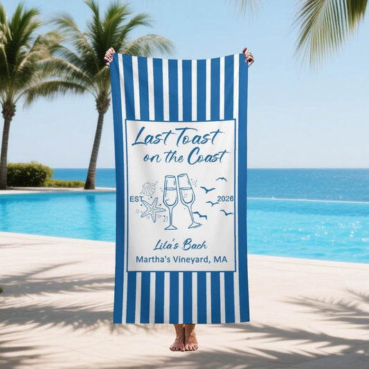 Personalized Cup Striped Towel,bachelorette Trip Gift, Vacation Towels,personalized Bachelorette Beach Towels,bride Beach Towels