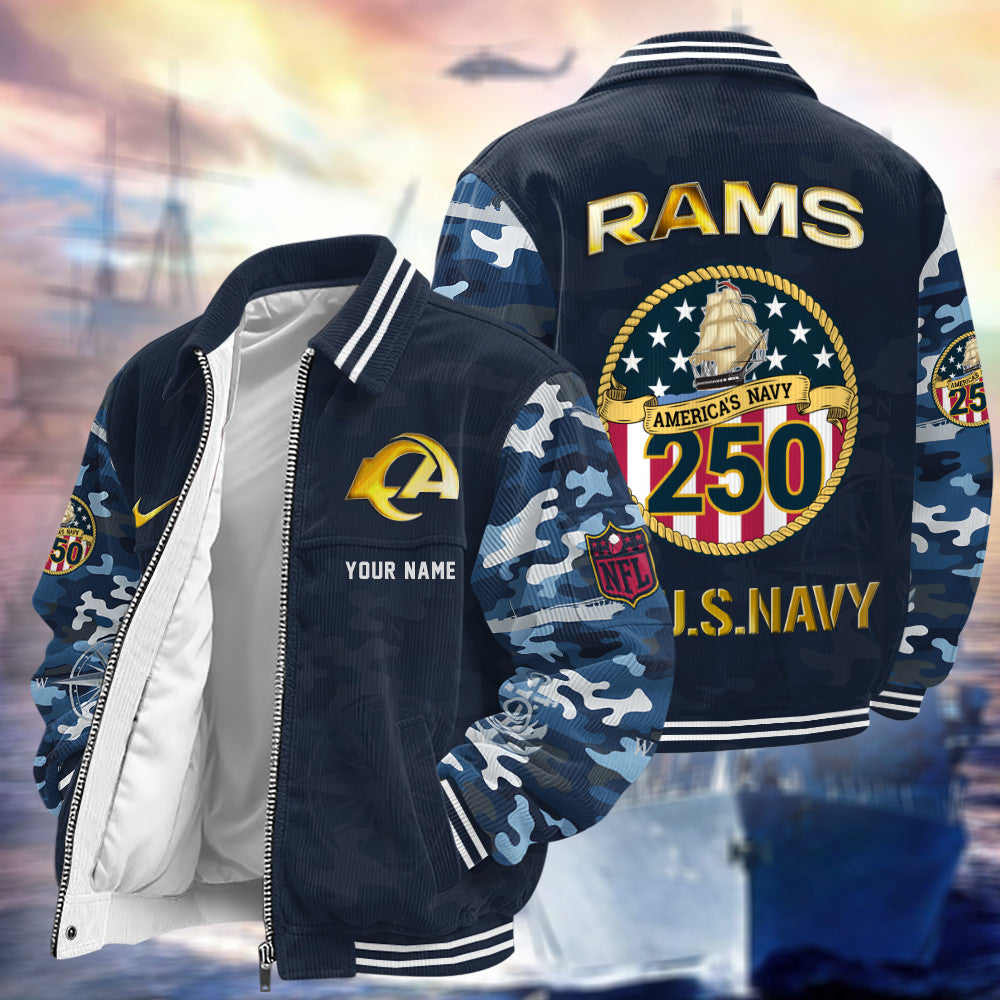 Los Angeles Rams Us 250th Anniversary Touchdown Classic Varsity Jacket Pb5ygg