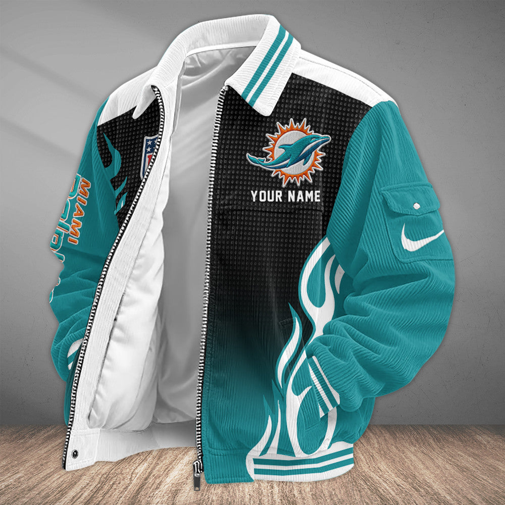 Miami Dolphins Touchdown Classic Varsity Jacket Puuqlr