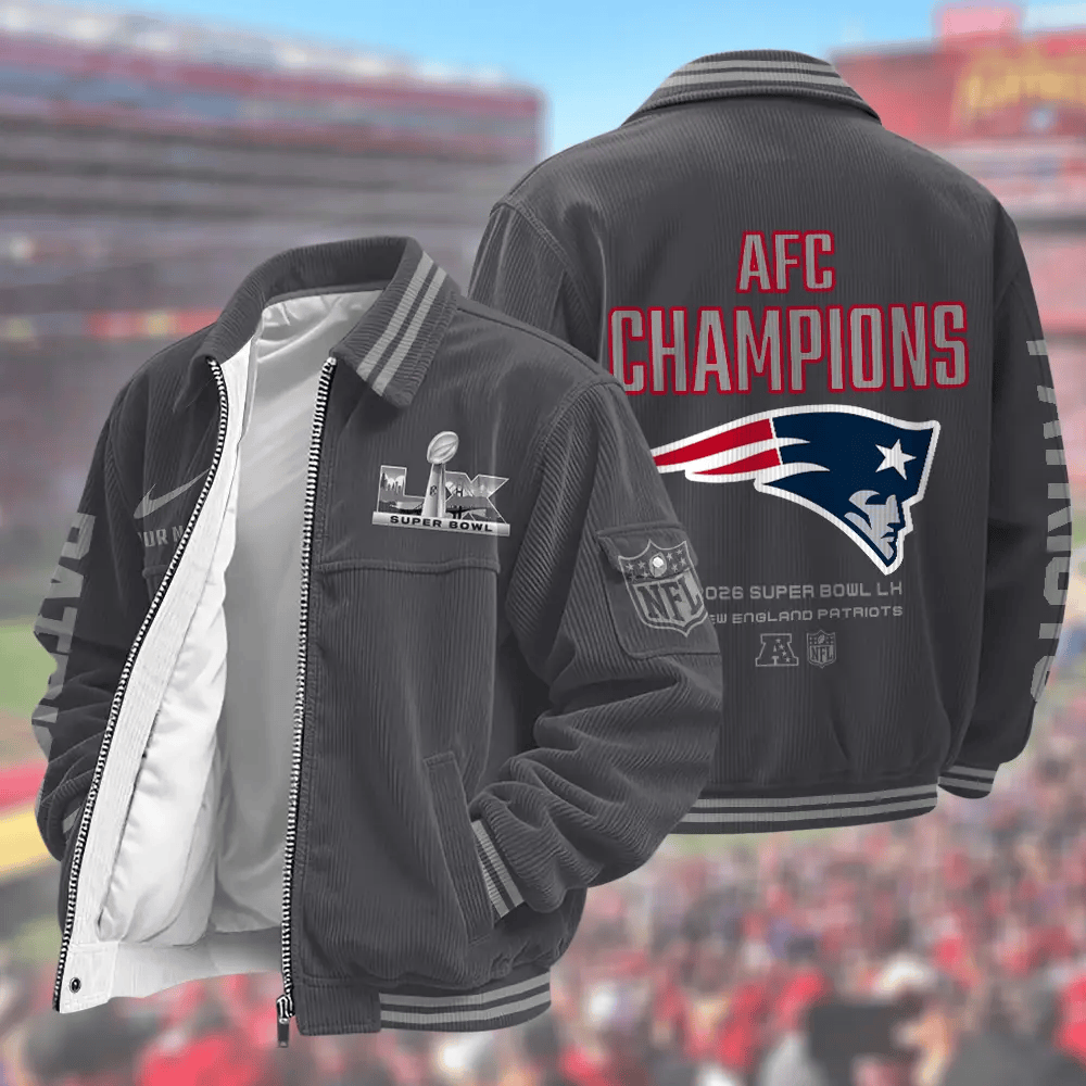 New England Patriots Super Bowl 2026 Touchdown Classic Varsity Jacket Pumsfv